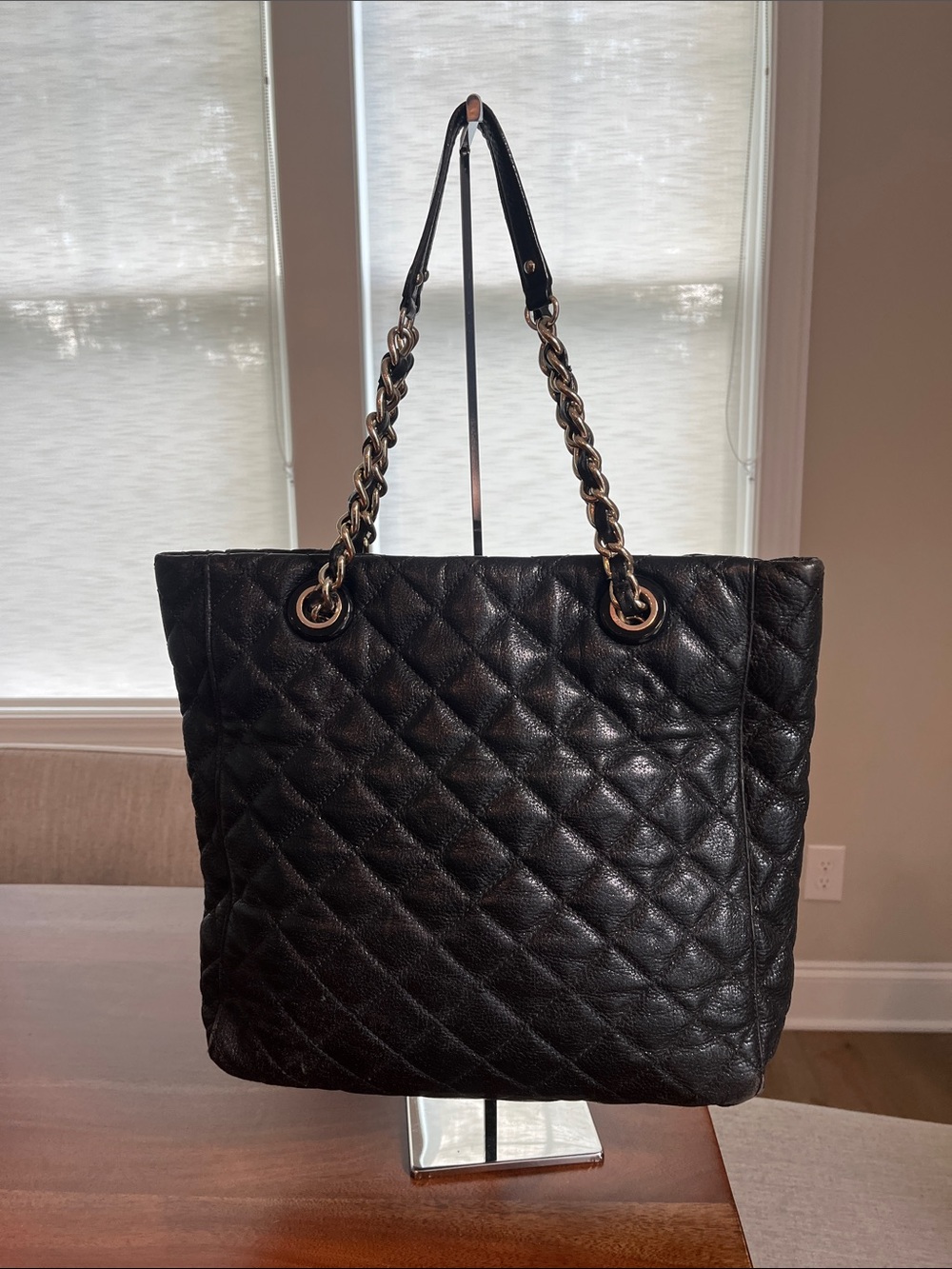 Kate Spade Black Quilted Chainlink Tote - Picture 2 of 16